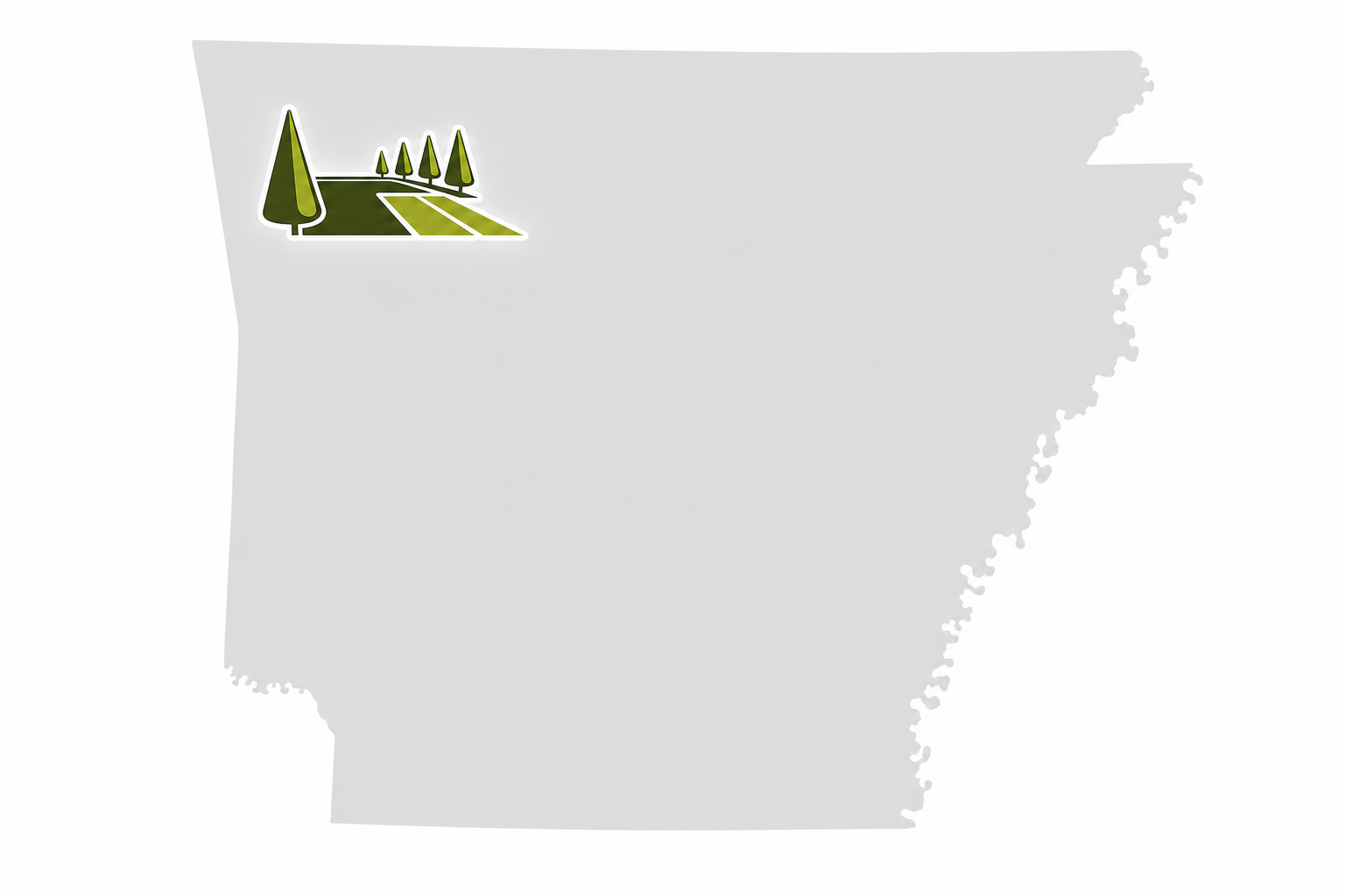 Unlimited Outdoors service area map of Arkansas